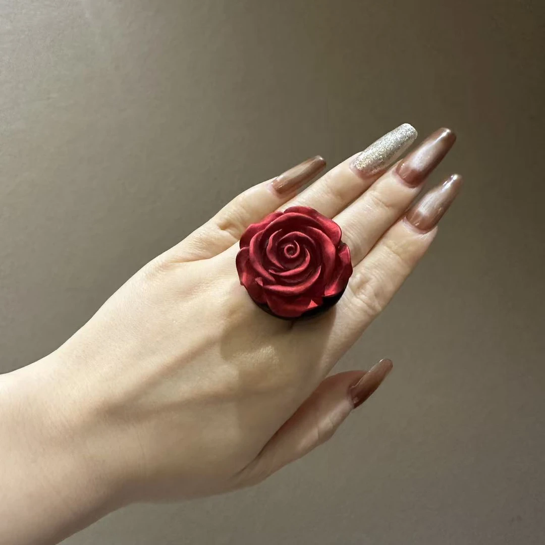 铜合金合成锆石戒指 玫瑰戒55525