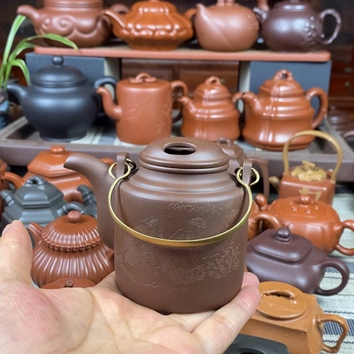 紫砂茶壶牛盖洋桶220-320cc原矿老紫泥特价