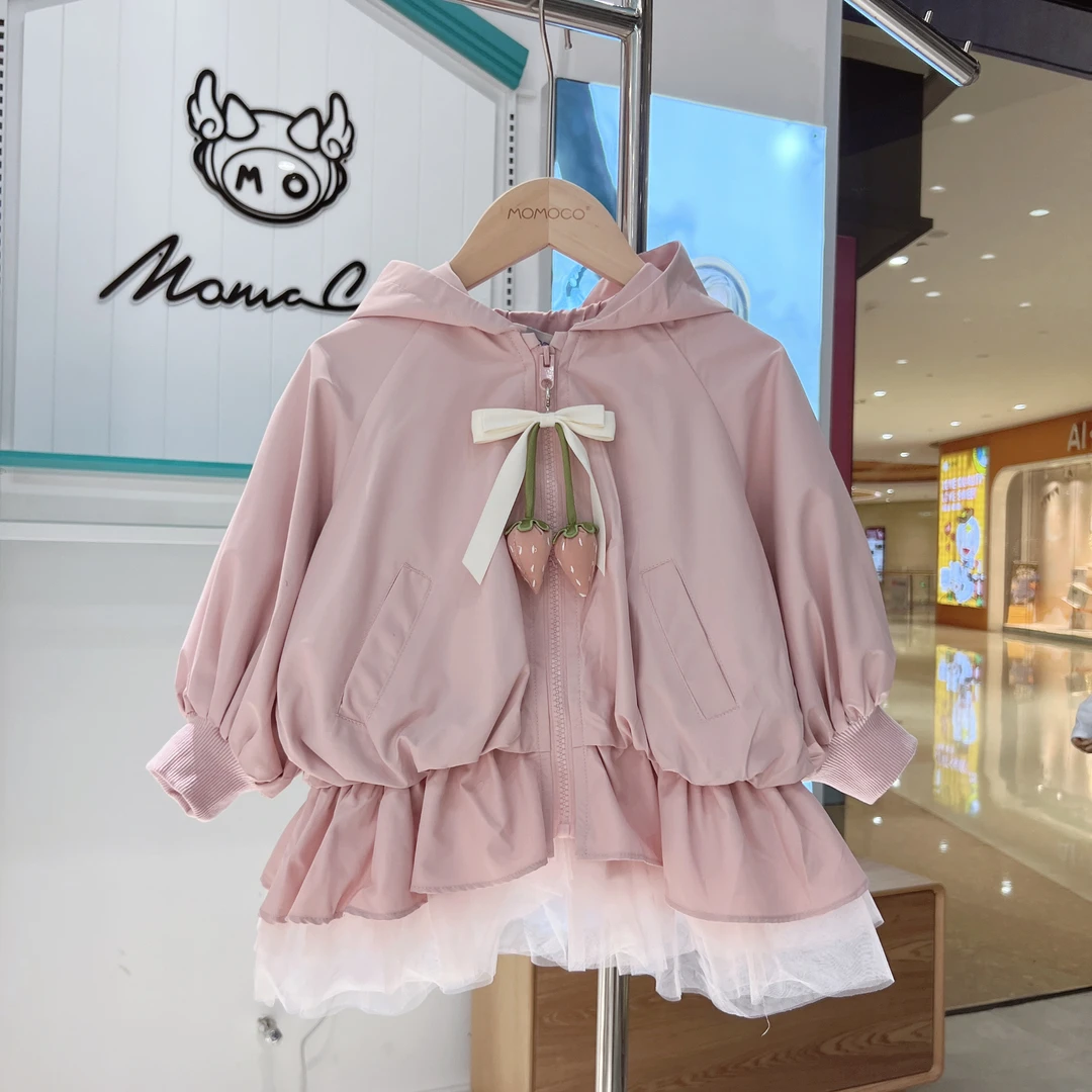 MOMOCO秋季新款女童甜美时尚连帽外套77580107022&77780107016