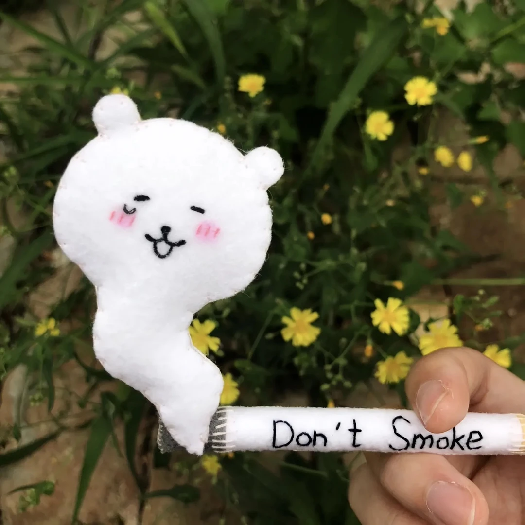 【爱宝】不织布烟鬼小熊don't smoke可爱创意玩偶diy手工礼物材料包