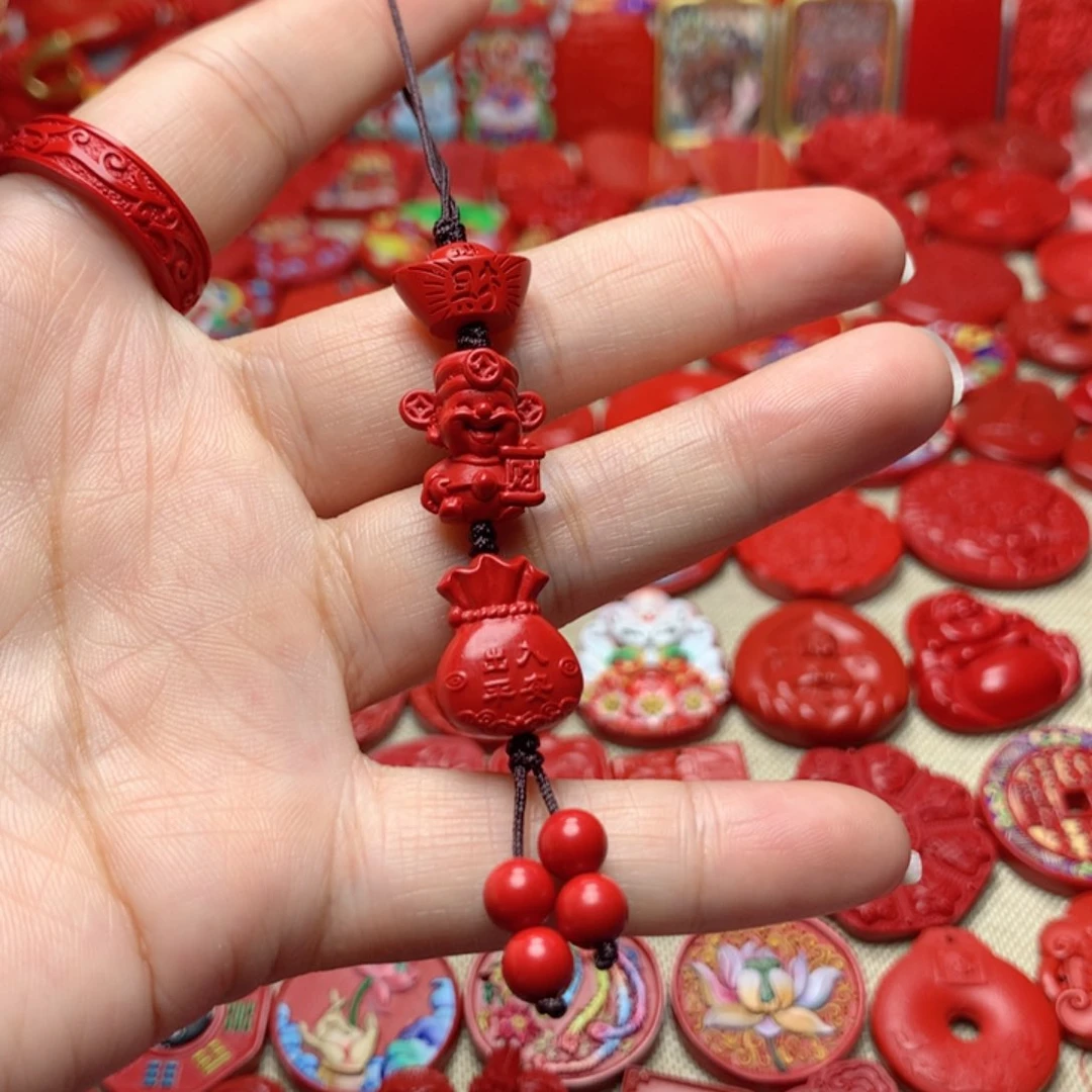 天然辰砂工艺品朱砂手机坠