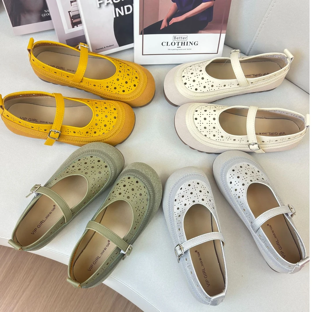 【云朵二代】凉鞋女2025夏新款软底一脚蹬懒人鞋镂空平底女鞋【A】