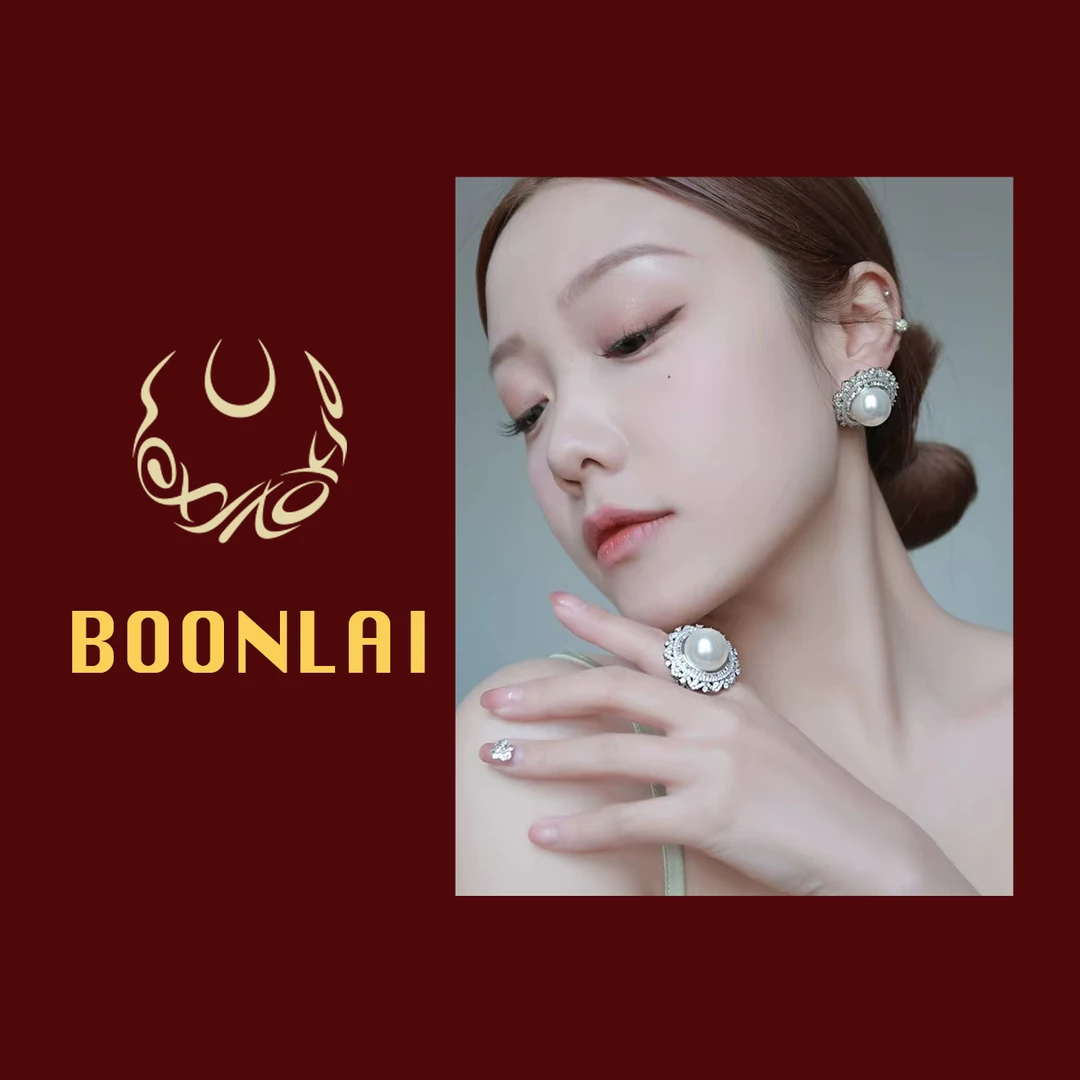 铜合金莫桑石耳饰 Boonlai 大货白色珠珠气质网红轻奢百搭耳环013
