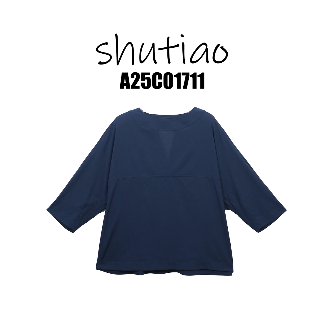 【SHUTIAO】2025春夏：新款小众设计款T恤A25C01711
