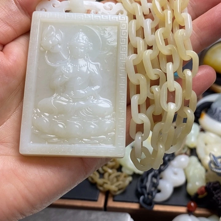 未镶嵌和田玉挂件远**狼