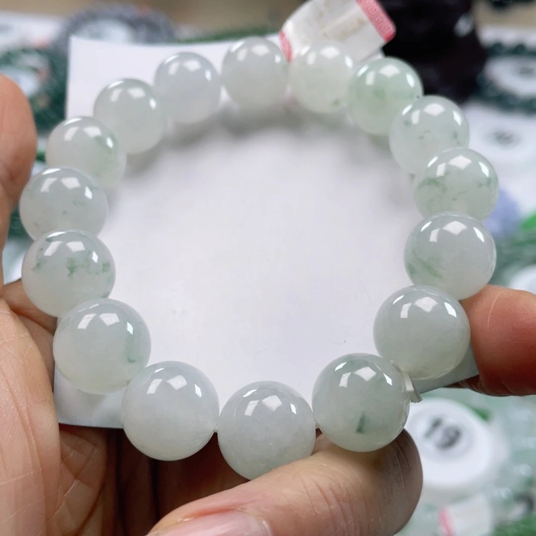 翡翠手链未镶嵌天然翡翠手串13.2mm