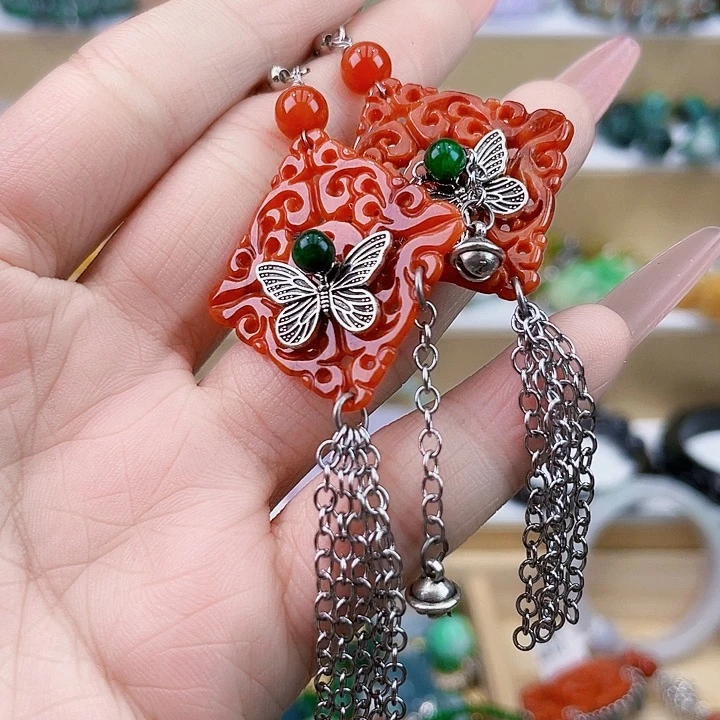 翡翠银S925镶嵌手链耳坠