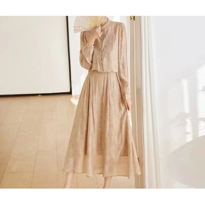 1699新中式两件套美拉德高雅端庄贵气套裙