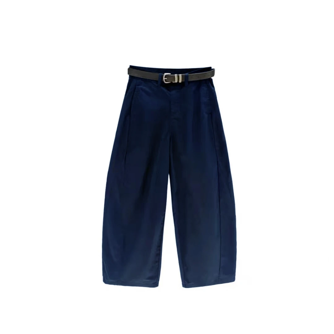 (含苞待放)100%棉 花苞工装八分裤【送腰带】3156