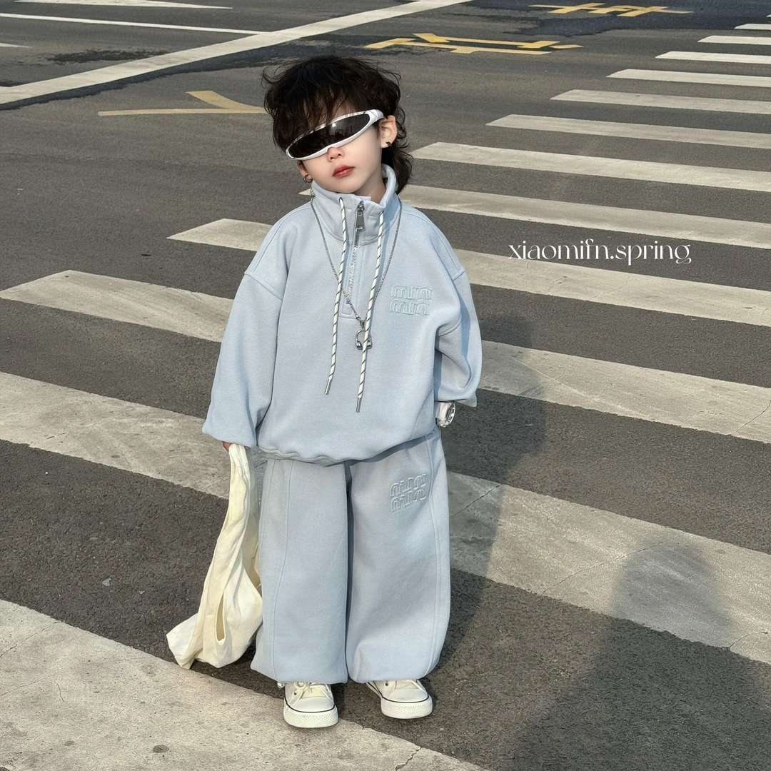 现货〃2025春季新款套装休闲外套裤子韩版男儿童洋气潮酷童装2559