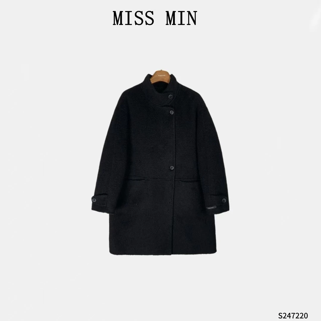 MISS MIN【暗夜】韩版高级感立领千金清冷贵系百搭显瘦大衣S247220