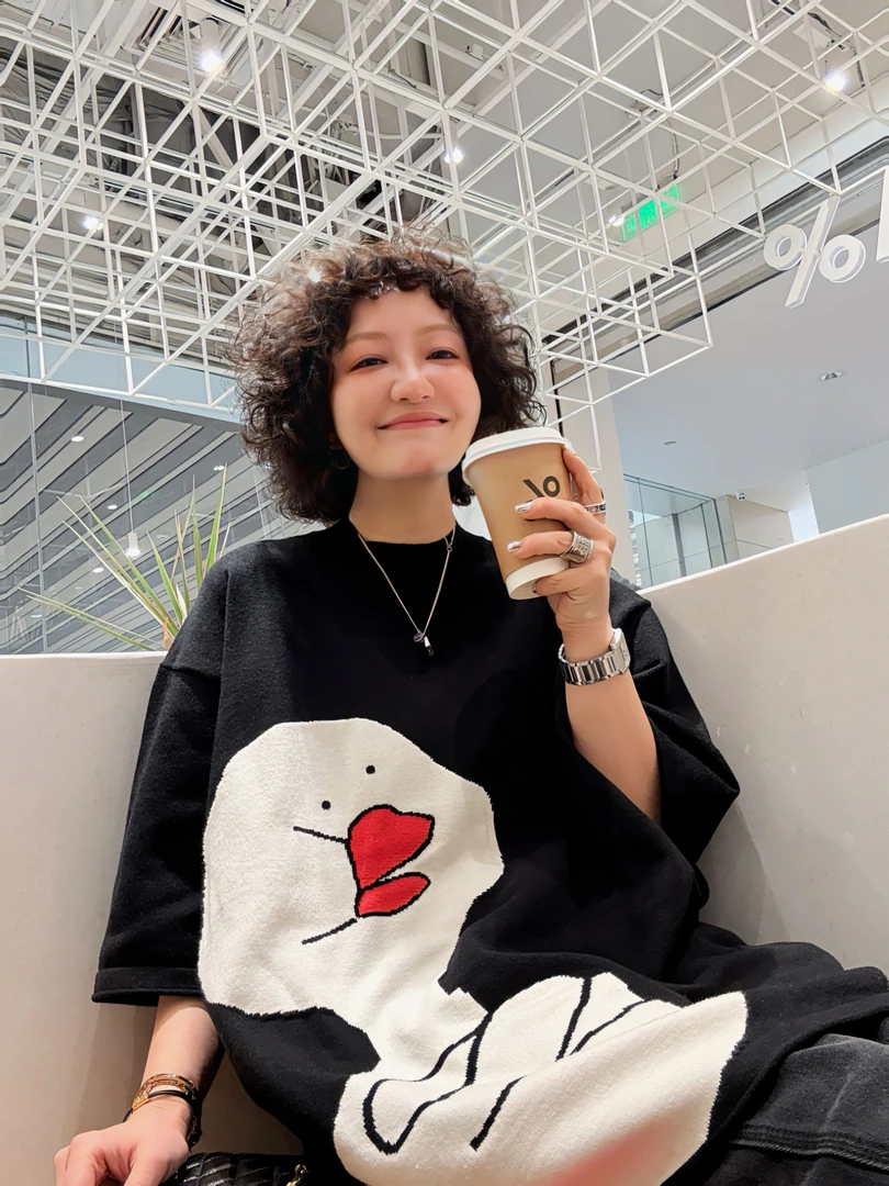 『豆公子』23561呆萌小鸭子短袖T恤女ins潮流设计感休闲半袖