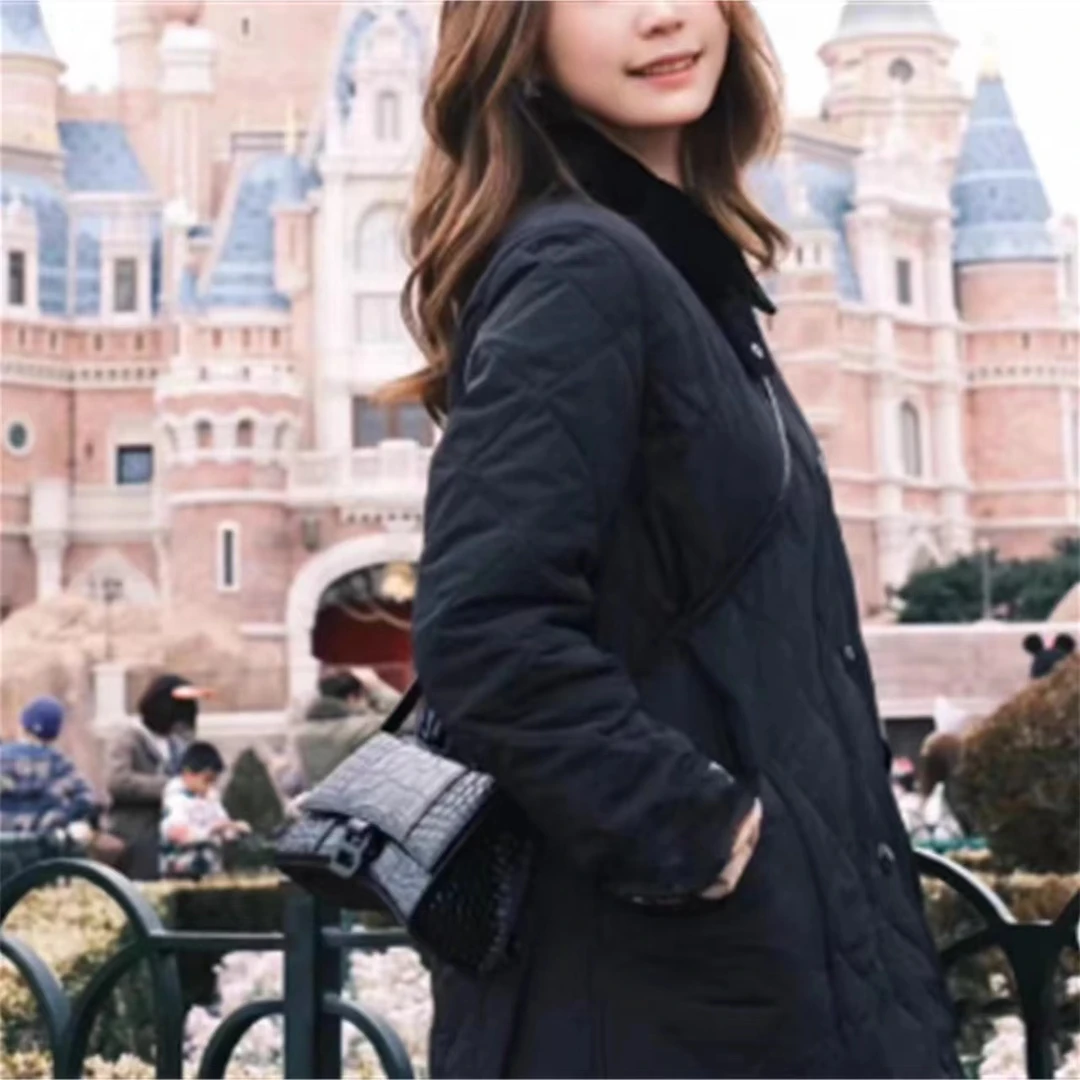 【格调专属】南油高端经典秋冬新款灯芯绒领高定制棉服女