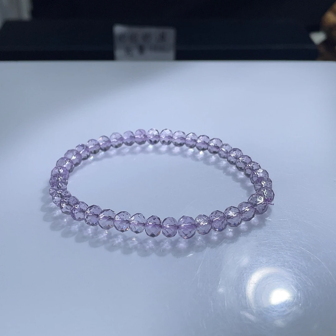未镶嵌水晶手链紫水晶算盘切56元