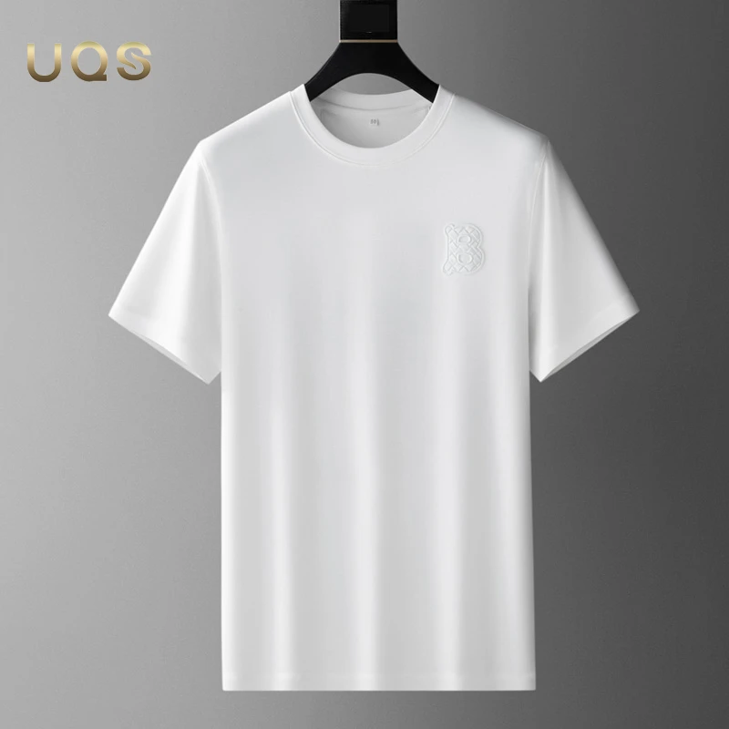 轻奢夏季莫代尔男士圆领短袖上衣简约日常通勤百搭休闲薄款透气款