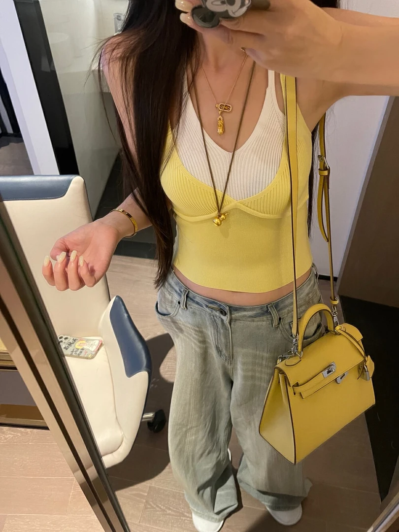 修身型通勤宽松型辣妹风背心吊带打底时尚无袖女士