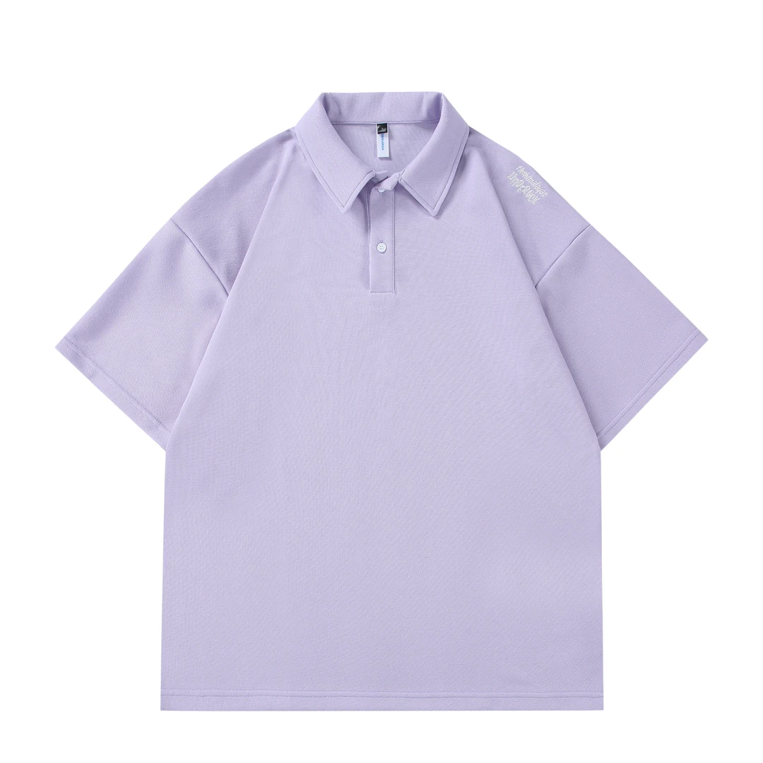 翻领半袖简约纯色男士短袖T恤时尚休闲百搭情侣夏季宽松潮流T399