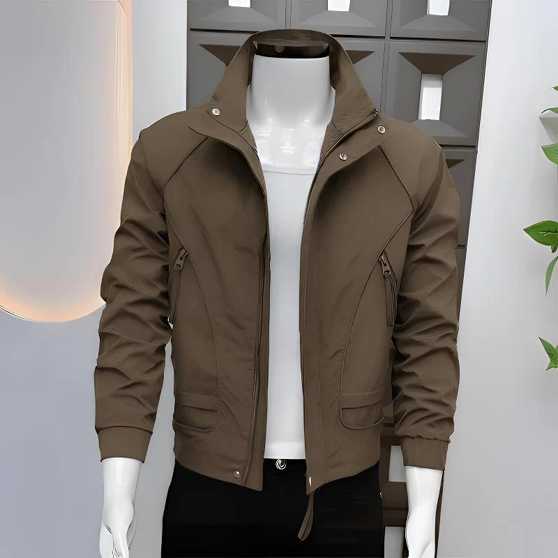 夹克秋冬新款修身立领休闲百搭气场强大高级男士外套男秋季外套