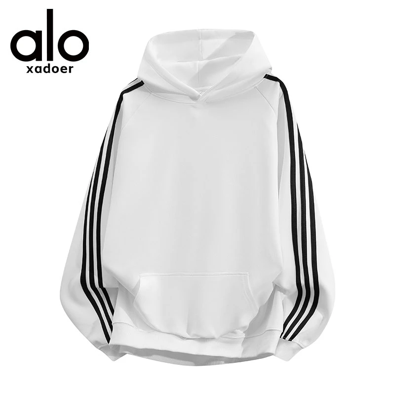 【奥特莱斯】连帽宽松舒适男士撞色卫衣休闲宽松户外条纹连帽卫衣