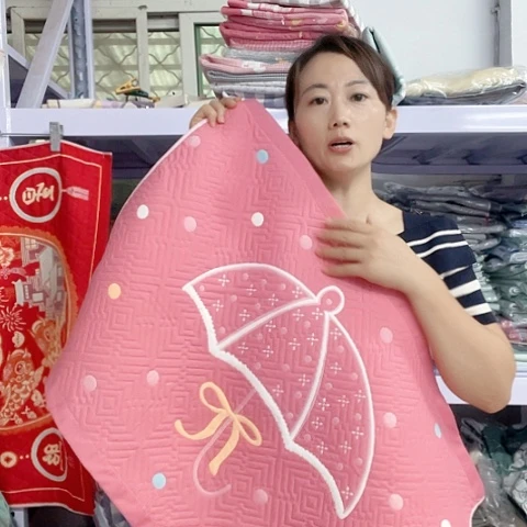 棉粉色雨伞纯棉枕