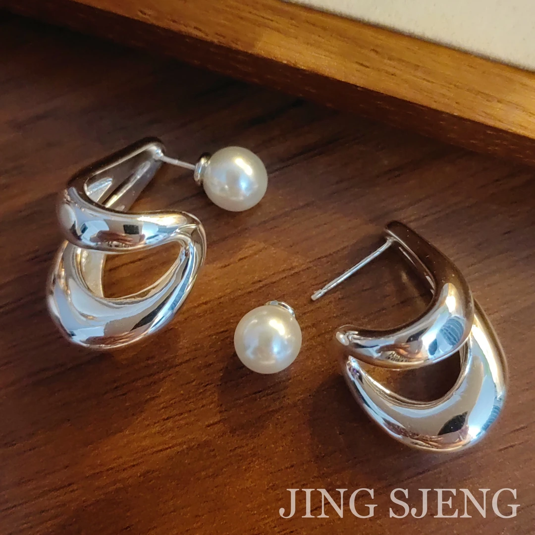 铜合金仿珍珠耳饰 【明星同款】孙俪同款轻奢时尚百搭气质耳环耳圈