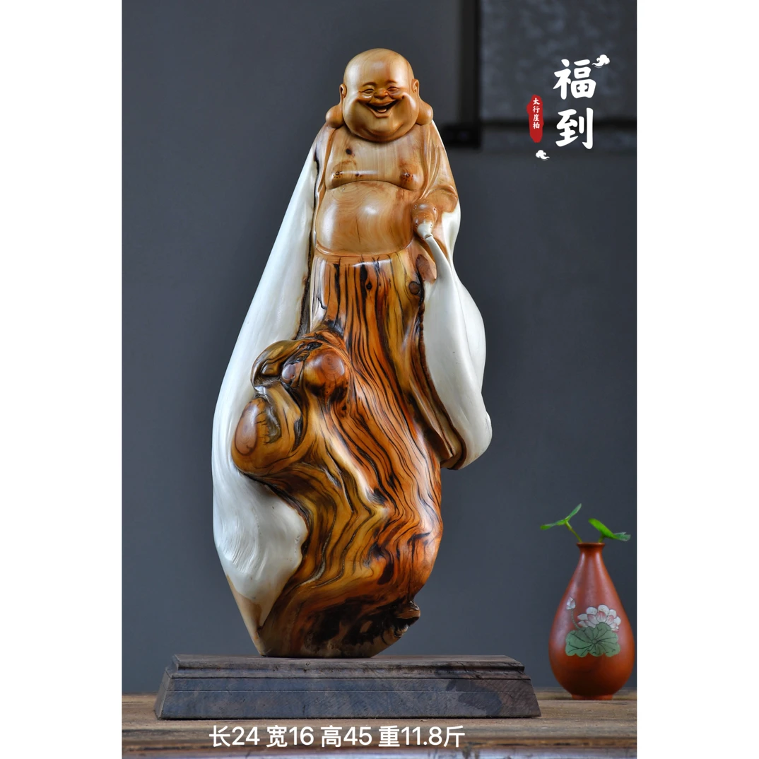 太行崖柏根雕摆件寿星弥勒佛达摩财神观音天然随型木雕雕件工艺品
