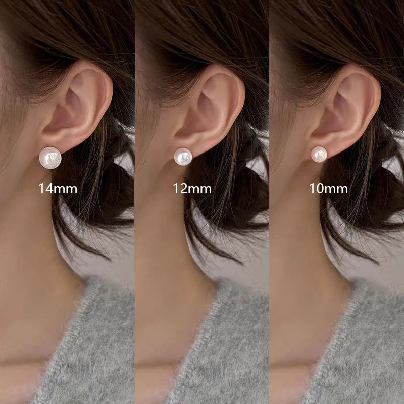 铜合金仿珍珠耳饰 简约百搭珠珠耳钉女复古耳环高级感耳饰秋冬