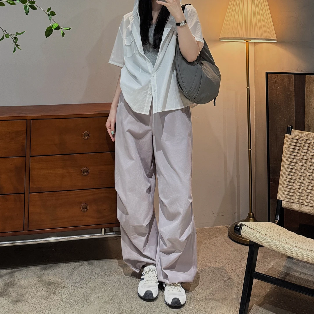 【婷私服】韩系百搭时尚简约休闲极简夏季薄工装裤-J25201321