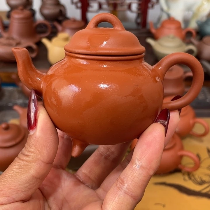 紫砂茶壶天**承红泥三足