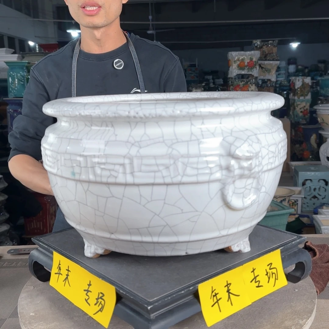 一风堂石湾花盆。高温裂微瑕