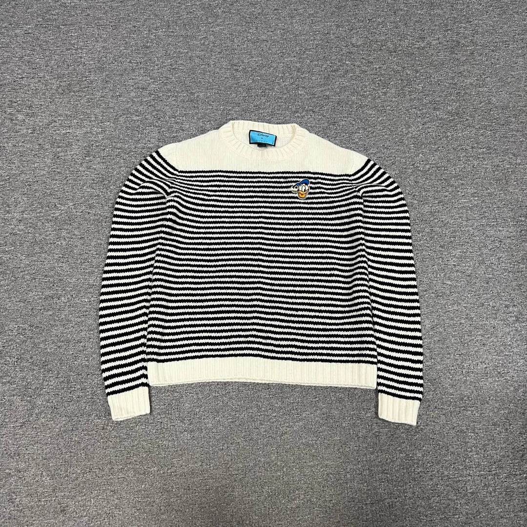 99新 GUCCI/古驰 迪士尼联名款 条纹针织衫 黑白 条纹 洗标遗失