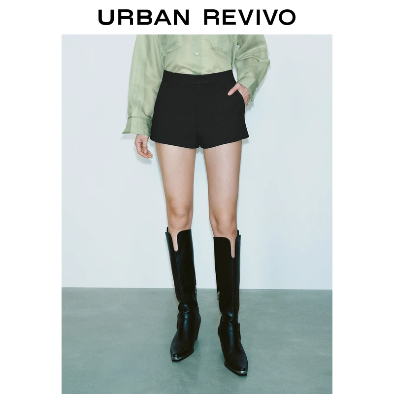 UR2025春季新品女装欧若风时尚轻通勤简约休闲西裤短裤UWG650015