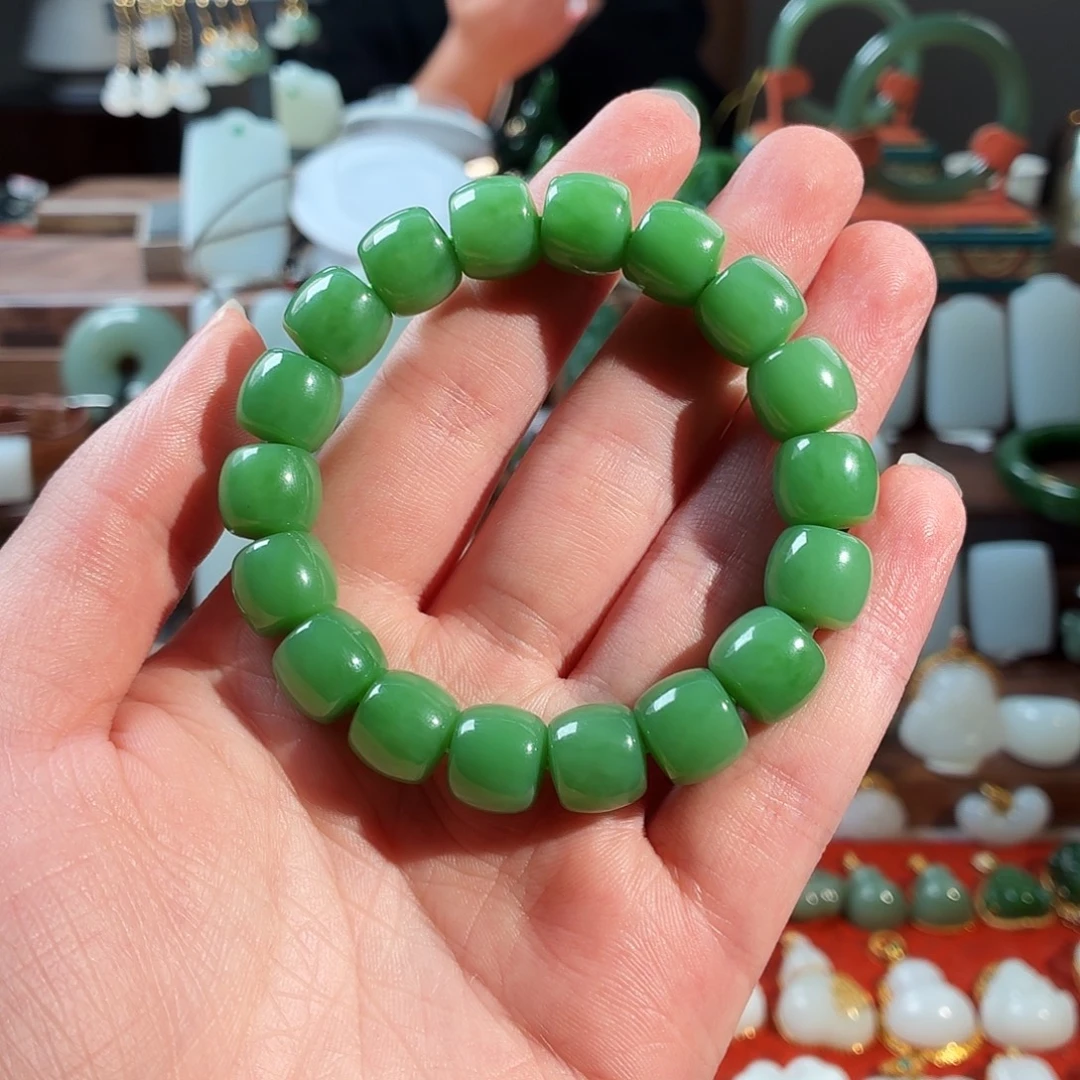 兰***香和田玉（碧玉）未镶嵌手串