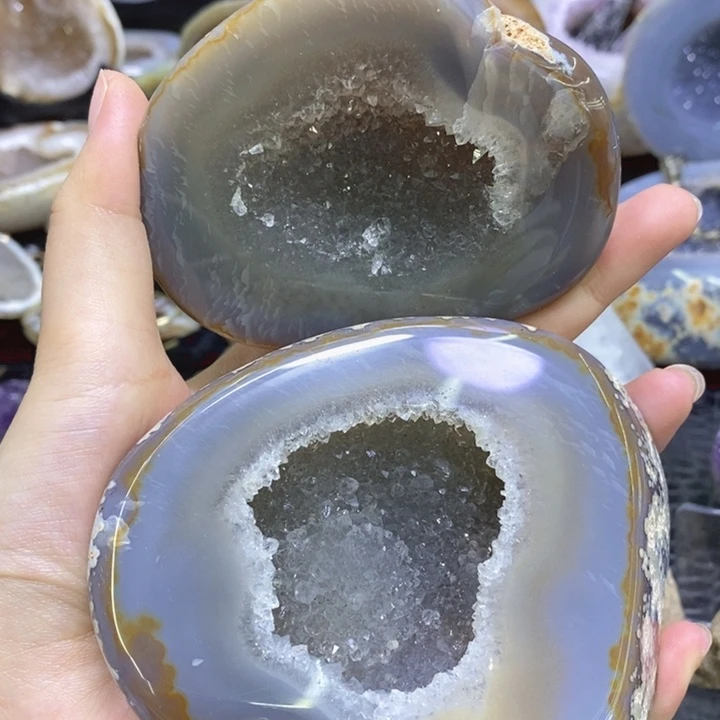 水晶珠宝半成品未镶嵌彩晶盆