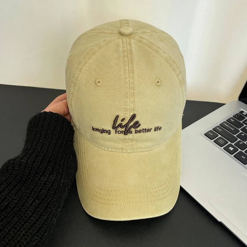 韩版新款大头围棒球帽子女立体刺绣字母太阳帽显脸小遮阳鸭舌帽男