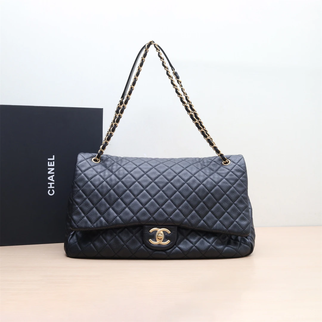 95新 Chanel/香奈儿 【双双】17C 大容量机场包 XXL 黑色 24开