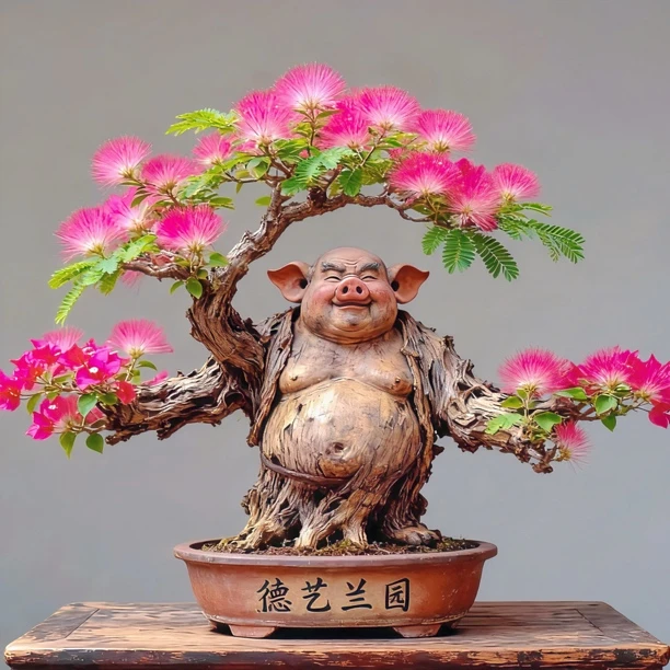 常年开花网红姬合欢大红色粉红色勤开花绿植物花卉小盆栽老桩盆景