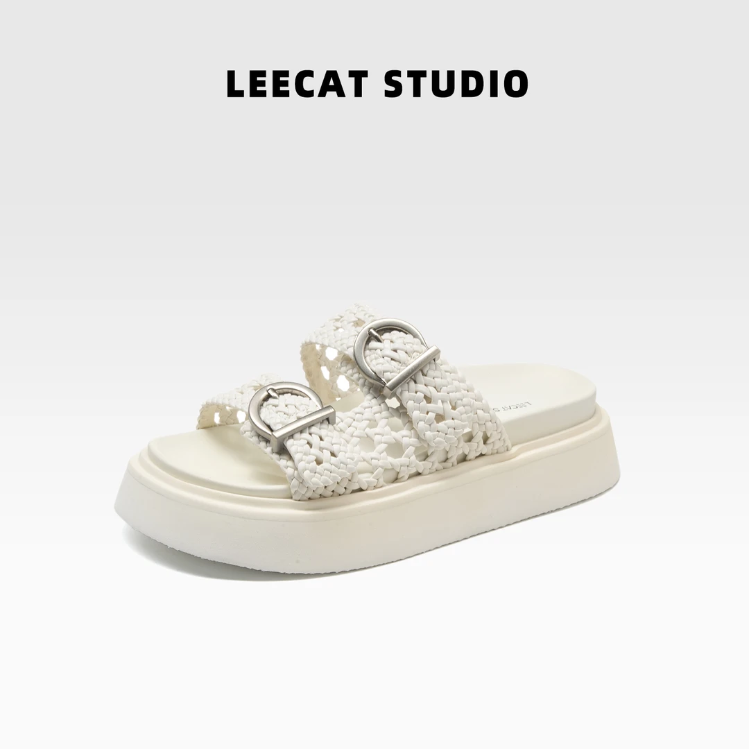 LeeCat Studio | 2025春夏季新款鞋子女款拖鞋编织设计LES25X055