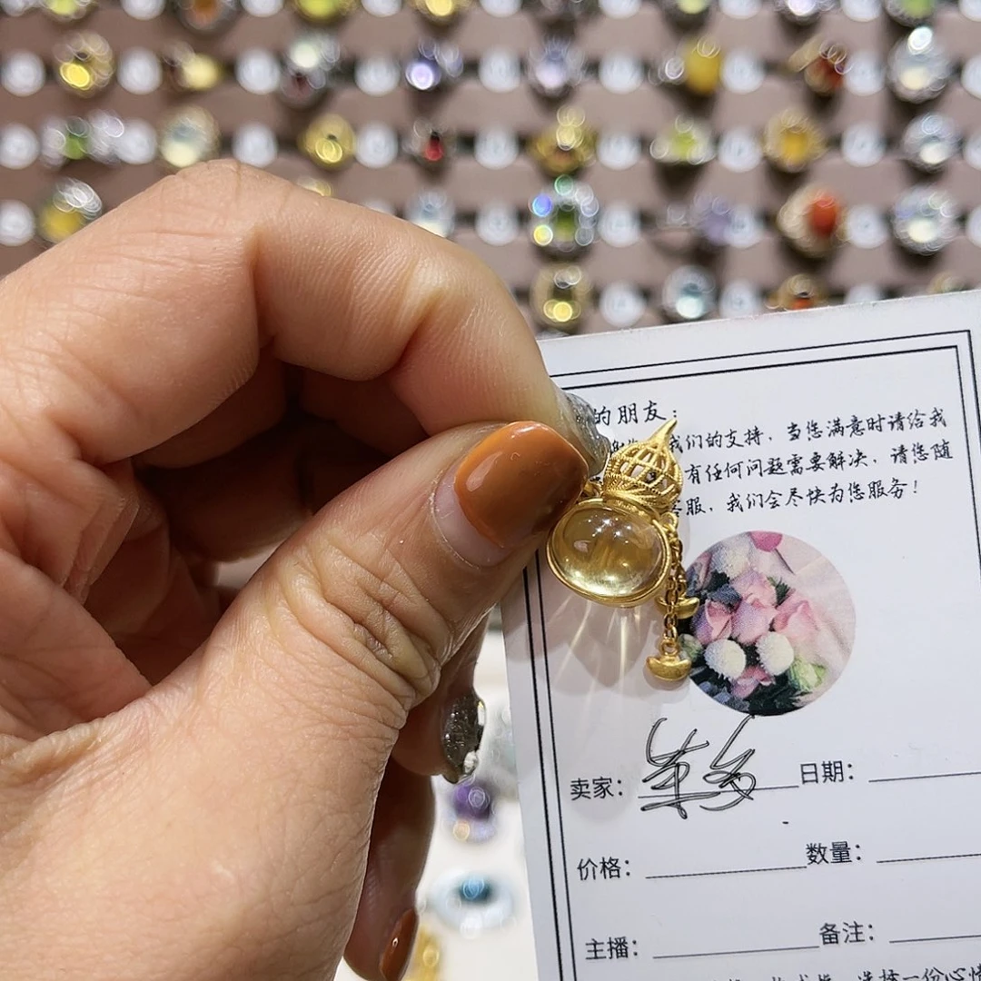 岫玉戒指银S925镶嵌茶***衣吊坠