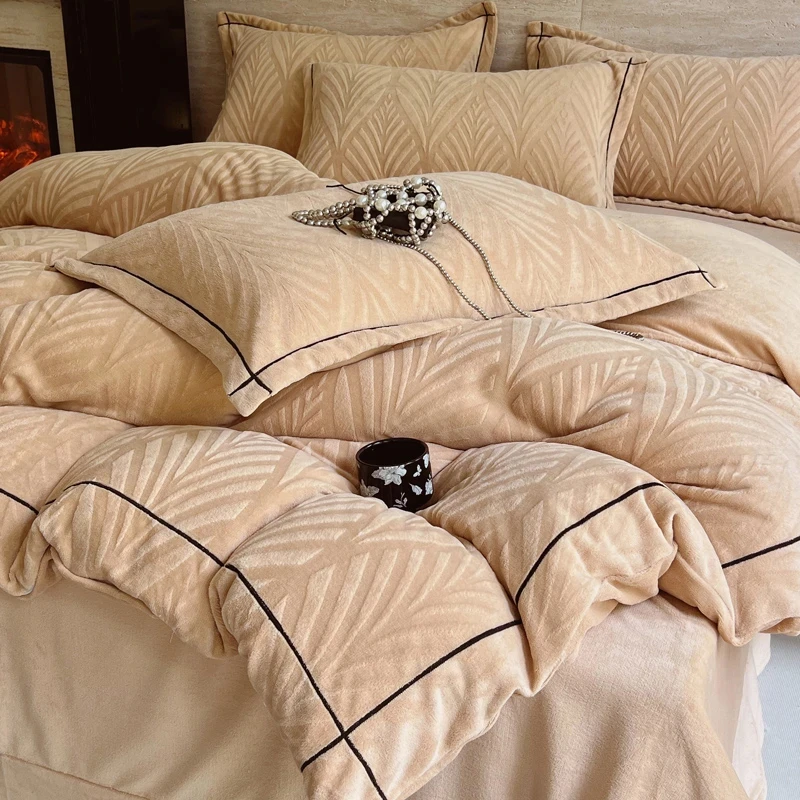 水星高端适用家纺【6D加厚雕花牛奶绒】2025新款加密保暖牛奶绒床