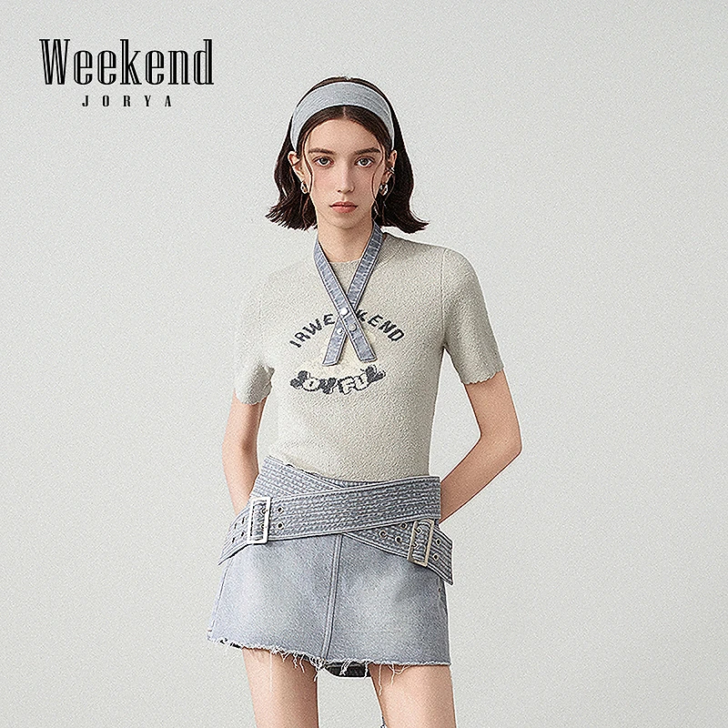 【缓缓IP联名】废兔系列|卓雅周末25夏季百搭修身针织衫R220236C