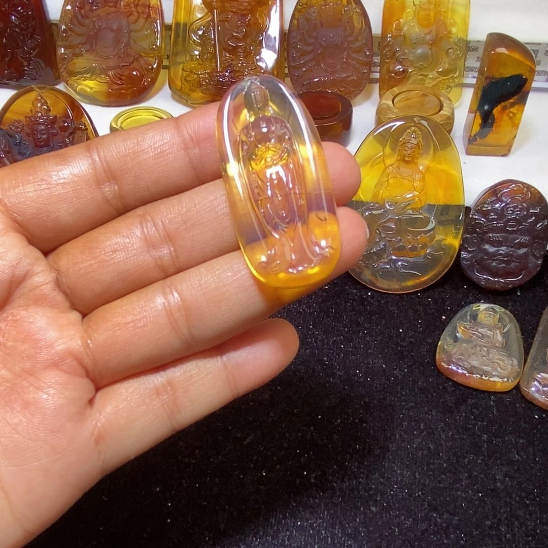 琥珀未镶嵌颈饰缅甸天然琥珀吊坠