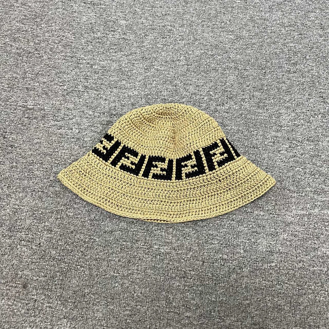 99新 FENDI/芬迪 编织 双F 渔夫帽 L码