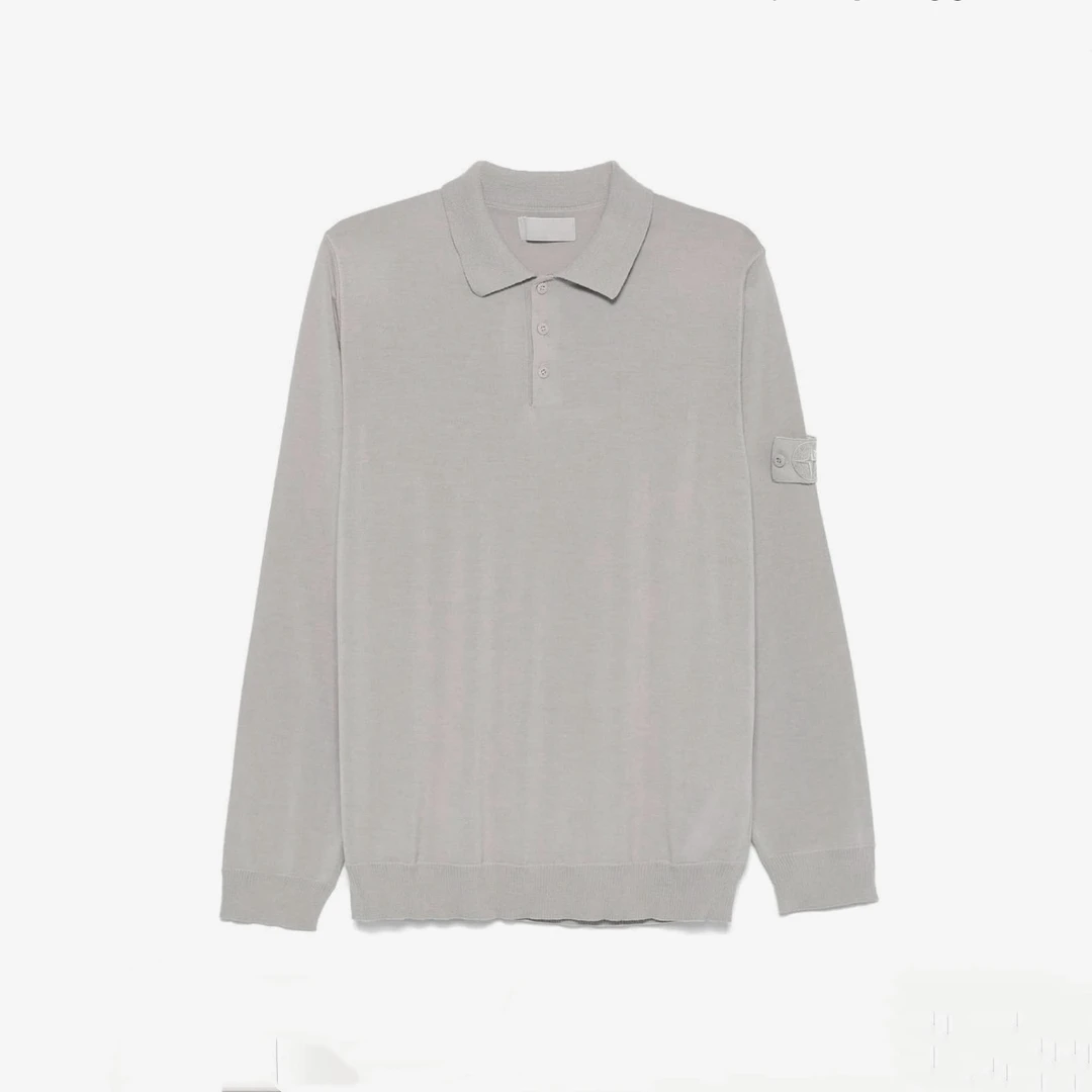 现货 Stone Island石头岛 Ghost幽灵系列 长袖Polo衫 灰色