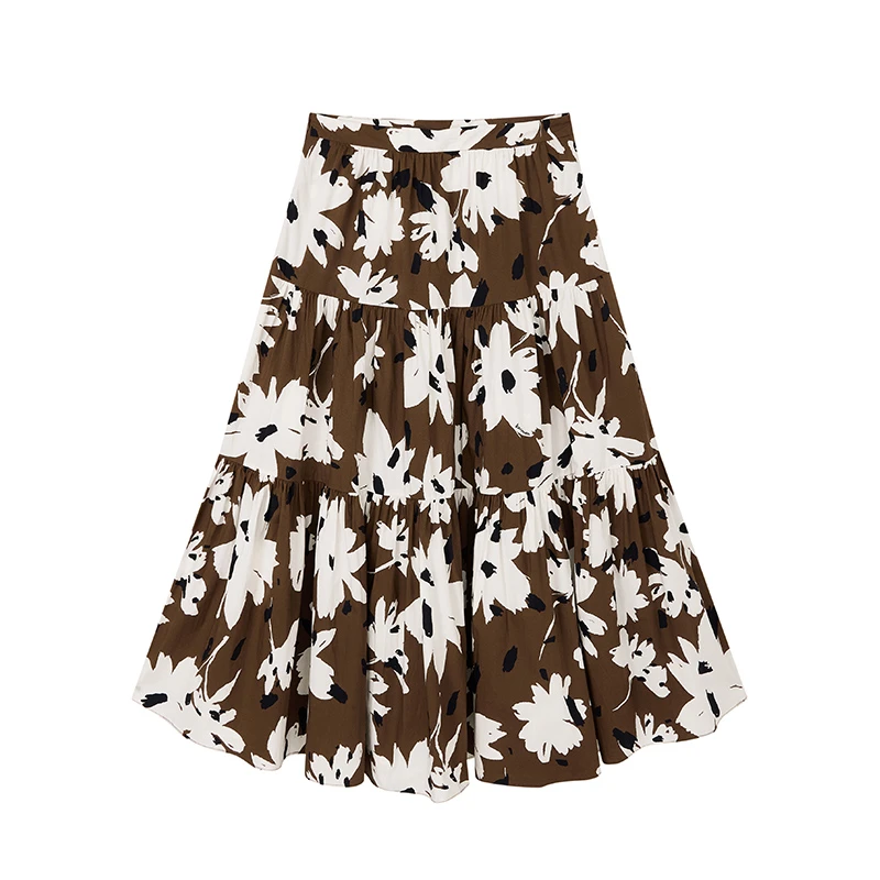 【达人专属】休闲度假印花大摆裙N2129