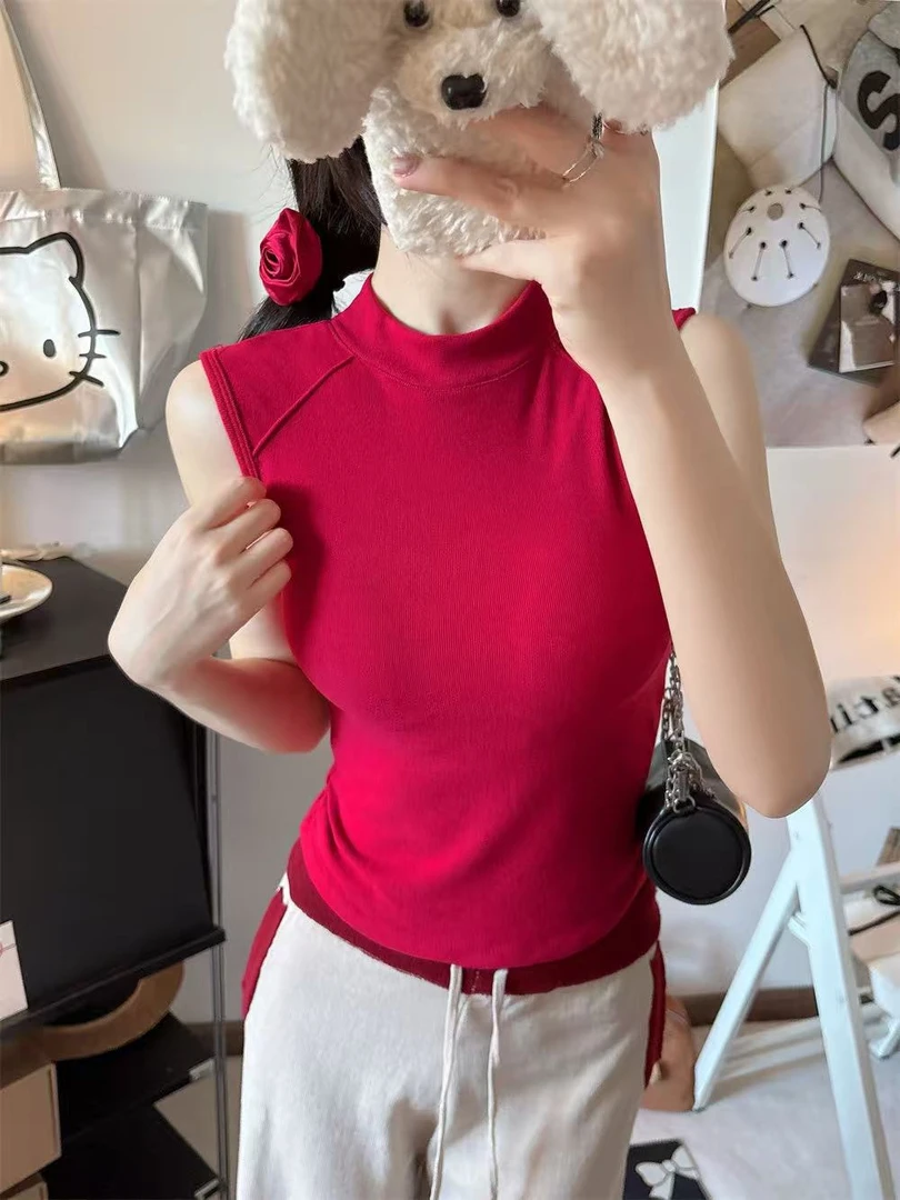 1号TT 2025新款美背心吊带辣妹保暖自带胸垫可外穿打底背心