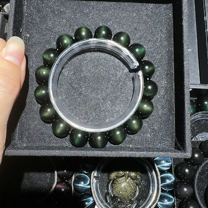 爆***饱黑曜岩未镶嵌手链