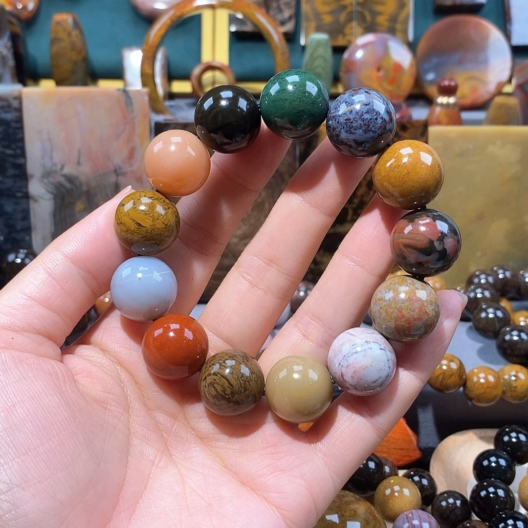 硅化玉天然北票硅化玉手串未镶嵌猛**海天然北票硅化玉手串