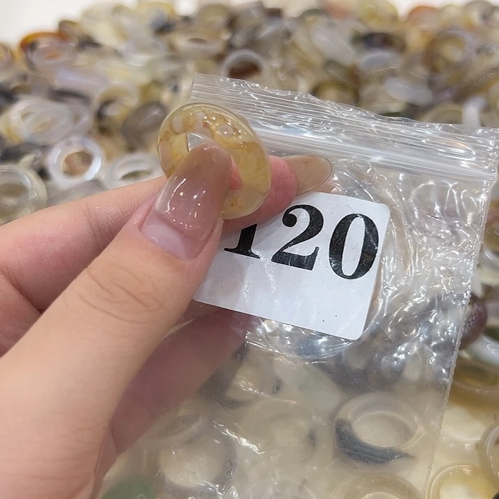 合金戒指玛瑙/玉髓120港20