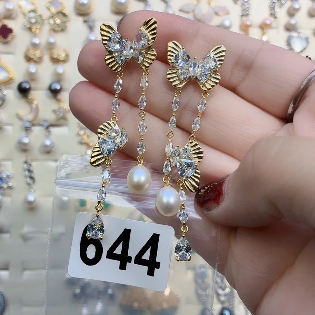 耳饰合金淡水珍珠